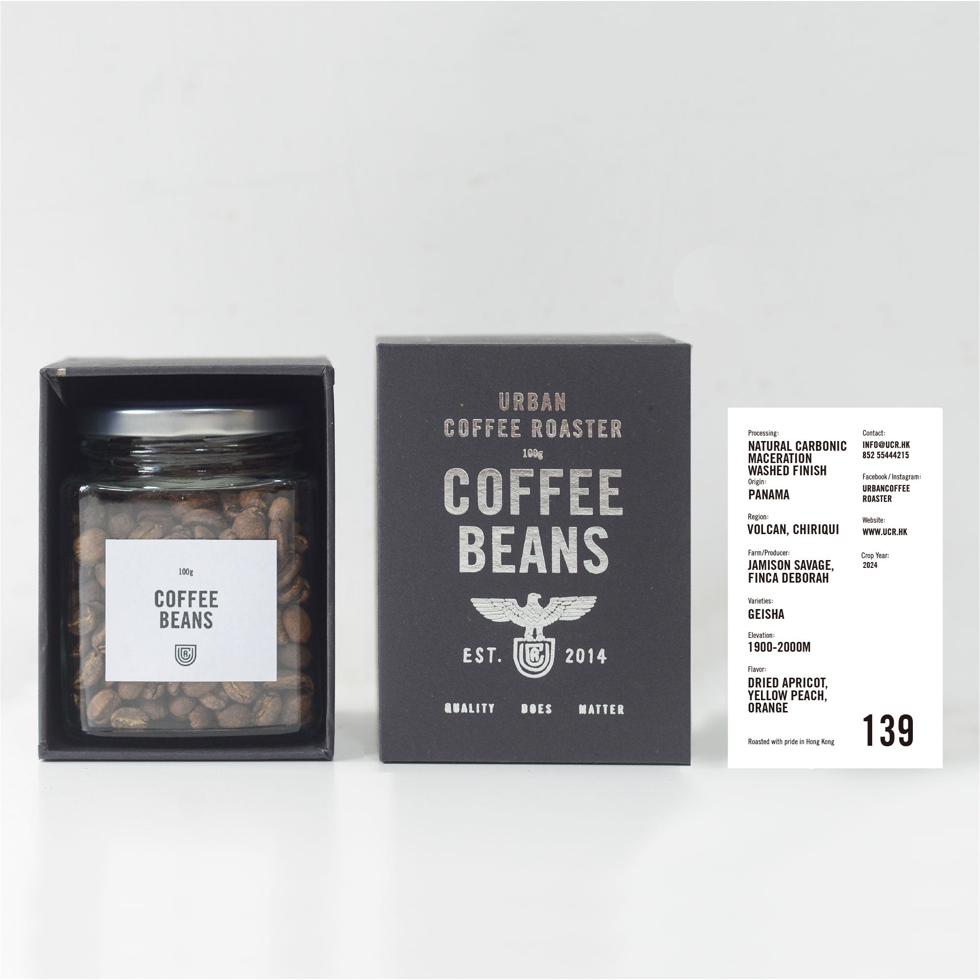 #139 Panama Finca Deborah Vivid Geisha Natural Carbonic Maceration Washed Finish (2025 New Crop)	100g