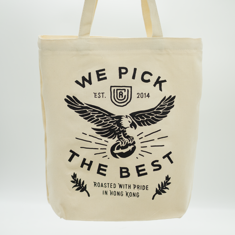 UCR We Pick The Best Tote Bag (White) - Urban Coffee Roaster